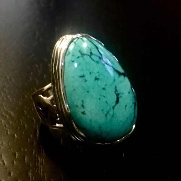 SILPADA Tumbled Turquoise Sterling Silver 925 Ring Sz 7 - Picture 5 of 8